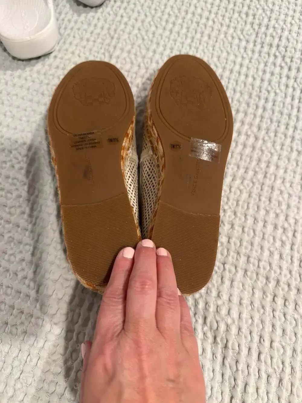 Vince Camuto Hamorra Woven Leather Espadrille Platform Flats